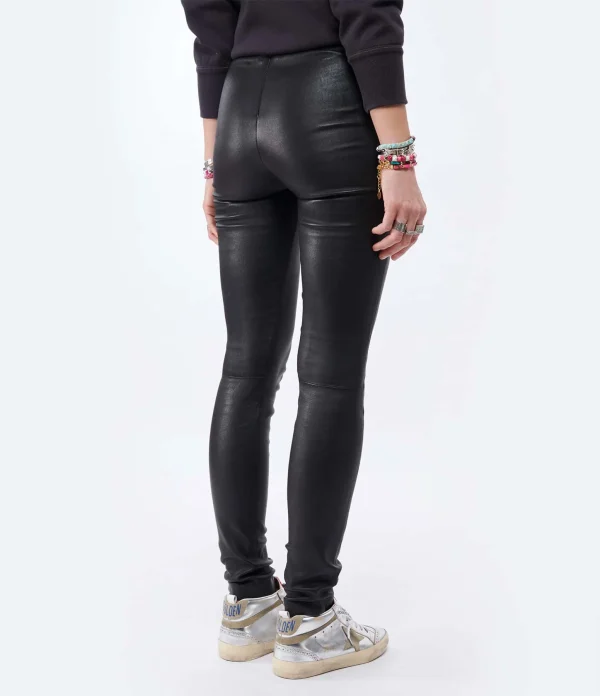 Zadig & Voltaire Pantalon Pharel Cuir Noir 6