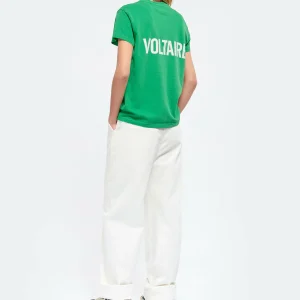 Zadig & Voltaire Tee-shirt Zoe ZV Coton Vert Garden 21