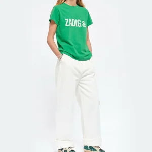 Zadig & Voltaire Tee-shirt Zoe ZV Coton Vert Garden 19