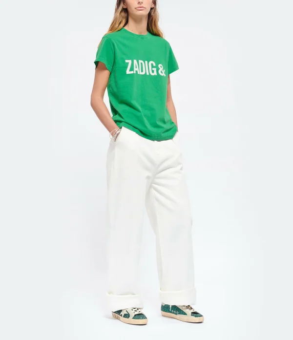 Zadig & Voltaire Tee-shirt Zoe ZV Coton Vert Garden 7