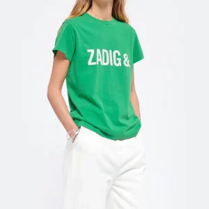 Zadig & Voltaire Tee-shirt Zoe ZV Coton Vert Garden 17