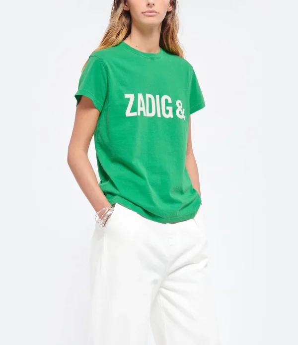 Zadig & Voltaire Tee-shirt Zoe ZV Coton Vert Garden 6