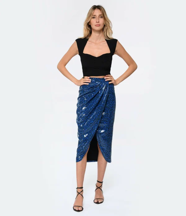 Zadig & Voltaire Jupe Longue Jamelia Sequins Azur 3