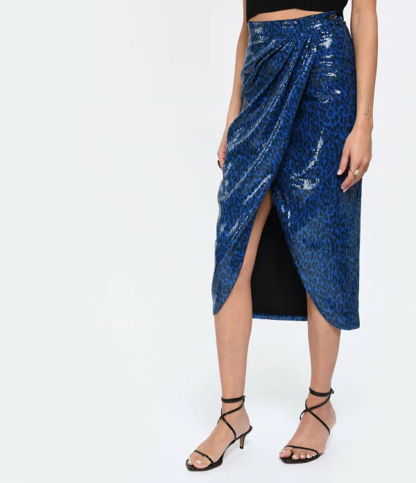 Zadig & Voltaire Jupe Longue Jamelia Sequins Azur 4