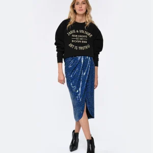 Zadig & Voltaire Jupe Longue Jamelia Sequins Azur 15