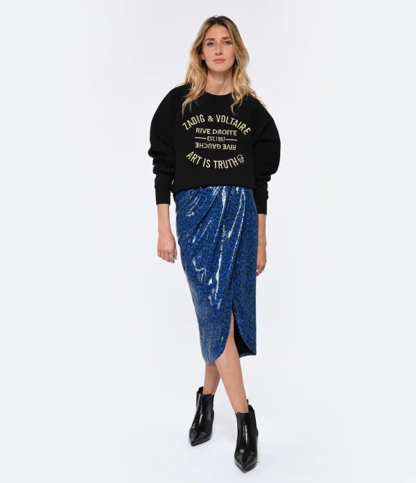 Zadig & Voltaire Jupe Longue Jamelia Sequins Azur 6