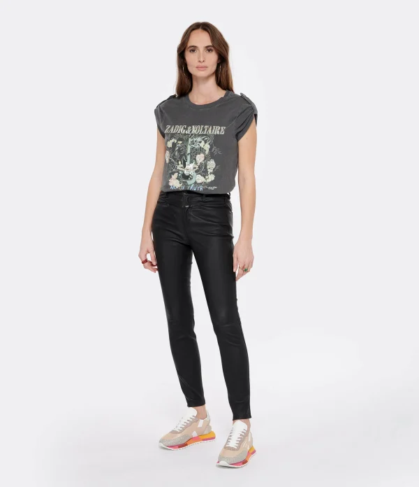 Zadig & Voltaire Tee-shirt Donate Guitare Coton Carbone 4