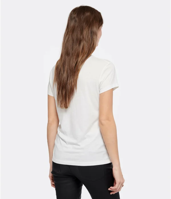 Zadig & Voltaire Tee-shirt Walk Blason Coton Blanc Doré 5