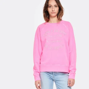 Zadig & Voltaire Sweatshirt Upper Blason Coton Rose Fluo 11