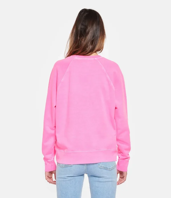 Zadig & Voltaire Sweatshirt Upper Blason Coton Rose Fluo 5