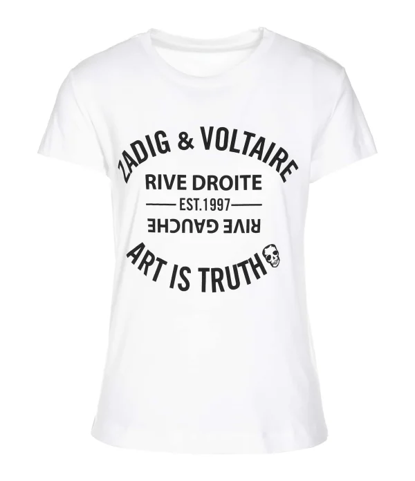 Zadig & Voltaire Tee-shirt Walk Blason Coton Blanc 1