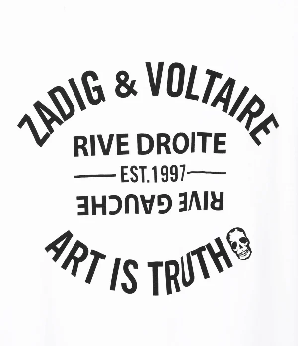 Zadig & Voltaire Tee-shirt Walk Blason Coton Blanc 3