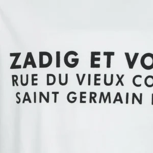 Zadig & Voltaire Tee-shirt Zoe ZV Address Coton Blanc 9