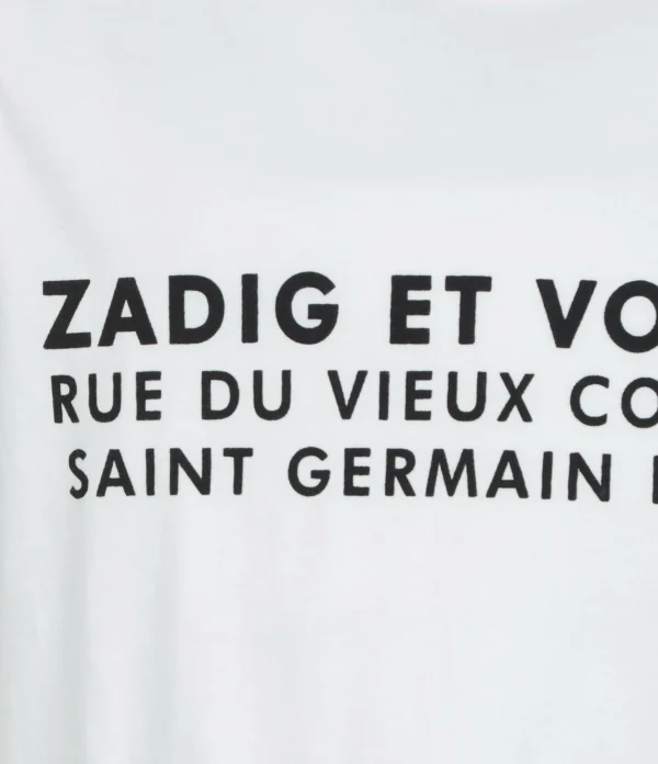 Zadig & Voltaire Tee-shirt Zoe ZV Address Coton Blanc 3