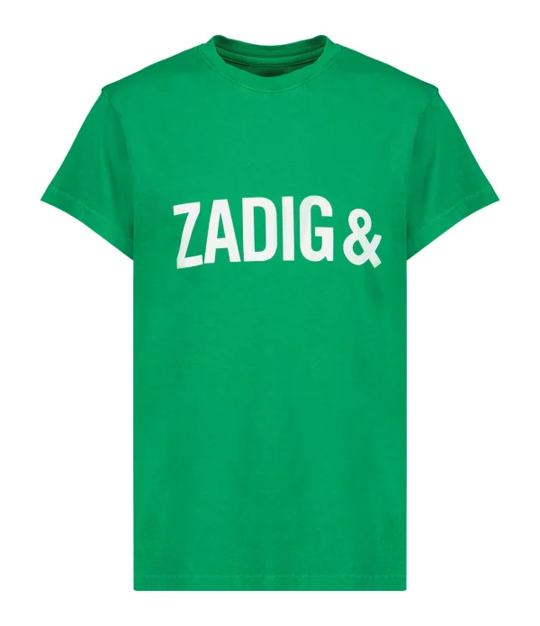 Zadig & Voltaire Tee-shirt Zoe ZV Coton Vert Garden 1