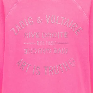 Zadig & Voltaire Sweatshirt Upper Blason Coton Rose Fluo 9