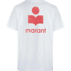 MARANT ÉTOILE Tee-shirt Zewel Coton Organique Blanc Framboise 9