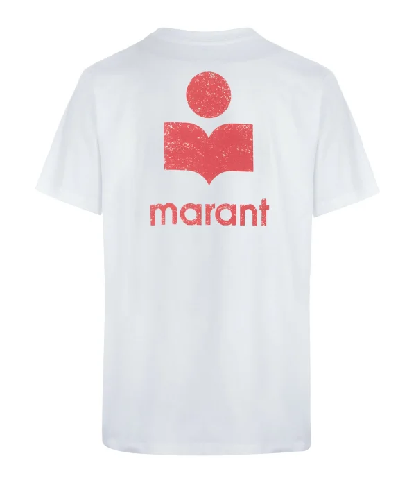 MARANT ÉTOILE Tee-shirt Zewel Coton Organique Blanc Framboise 3