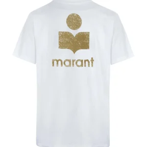 MARANT ÉTOILE Tee-shirt Zewel Coton Organique Blanc Kaki 9