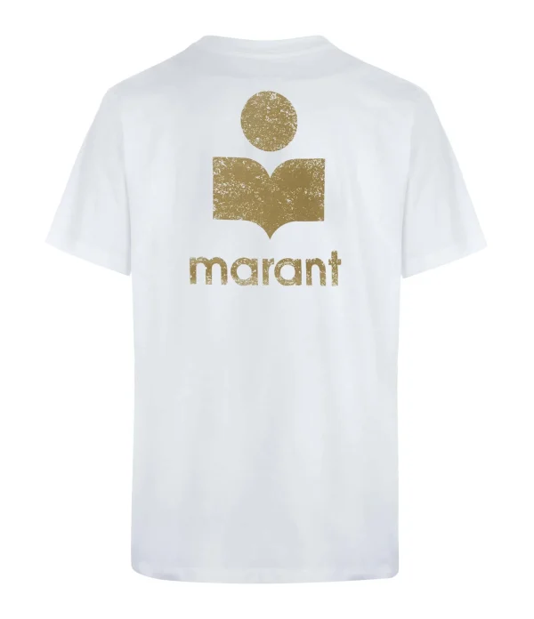 MARANT ÉTOILE Tee-shirt Zewel Coton Organique Blanc Kaki 3