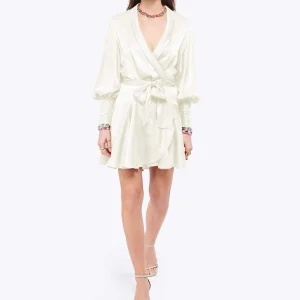 Zimmermann Robe Wrap Soie Crème 10