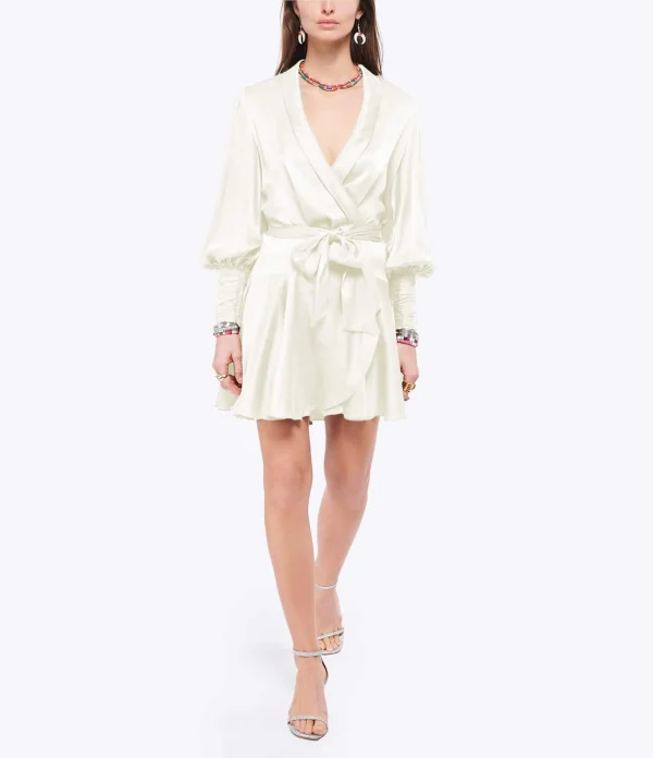 Zimmermann Robe Wrap Soie Crème 4