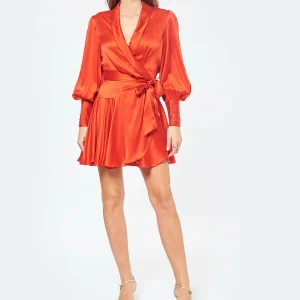 Zimmermann Robe Wrap Soie Rouge 10