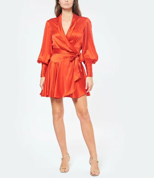 Zimmermann Robe Wrap Soie Rouge 4