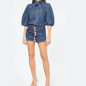 Zimmermann Short Tiggy Denim Bleu 15