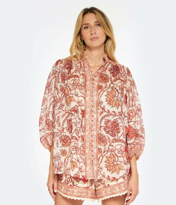 Zimmermann Chemise Vitali Fleuri Sépia 3