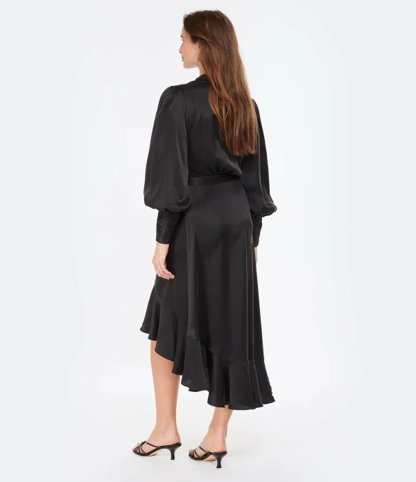 Zimmermann Robe Wrap Soie Noir 5