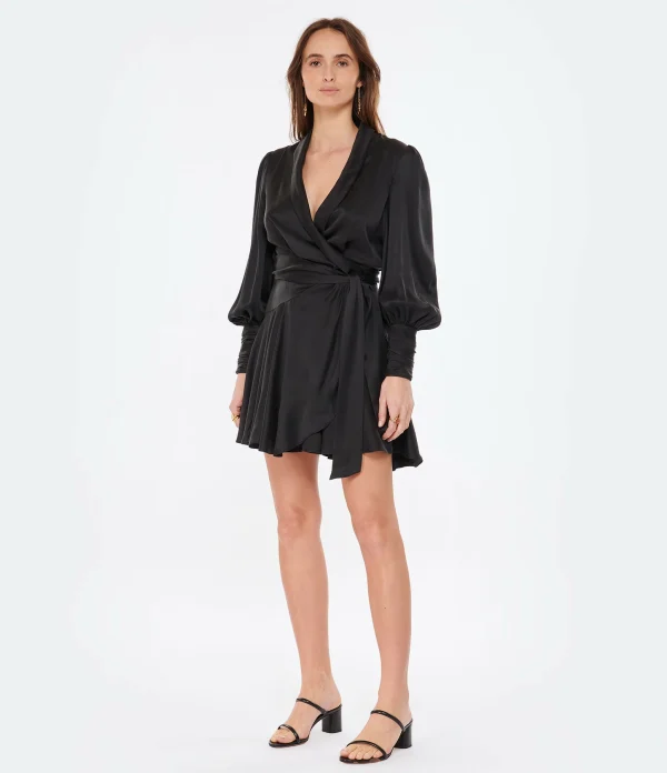 Zimmermann Robe Wrap Soie Noir 4