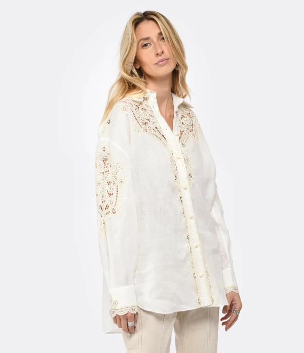 Zimmermann Chemise Laurel Lin Ivoire Crème 4