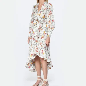 Zimmermann Robe Portefeuille Mi-Longue Lin Imprimé 7