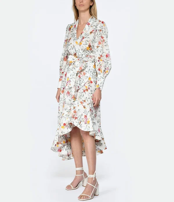 Zimmermann Robe Portefeuille Mi-Longue Lin Imprimé 3