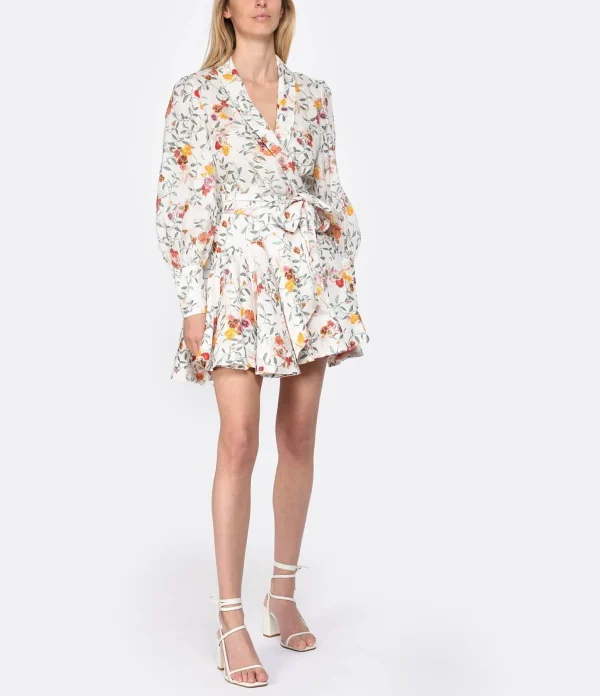 Zimmermann Mini Robe Portefeuille Lin Imprimé 4