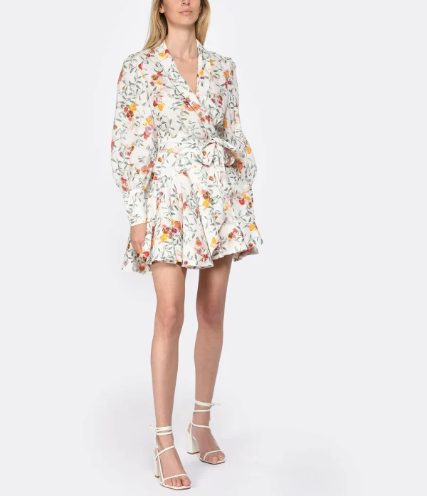 Zimmermann Mini Robe Portefeuille Lin Imprimé 4