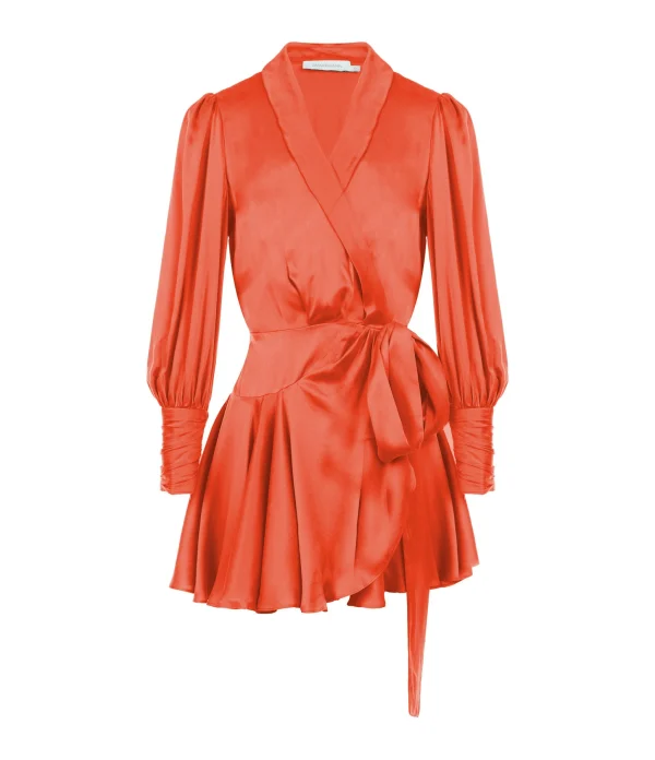 Zimmermann Robe Wrap Soie Rouge 1