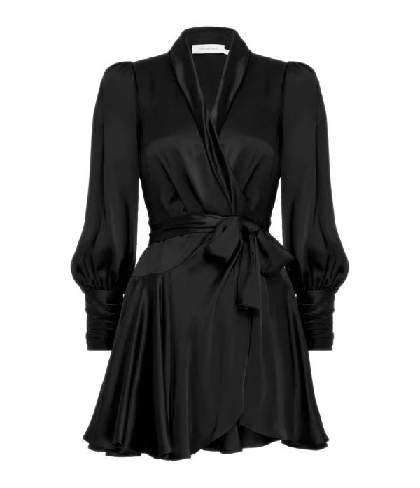 Zimmermann Robe Wrap Soie Noir 1