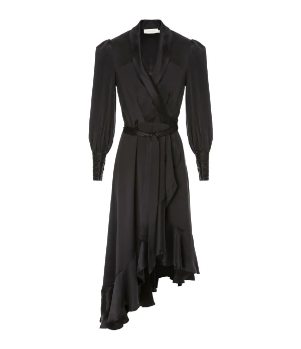 Zimmermann Robe Wrap Soie Noir 1