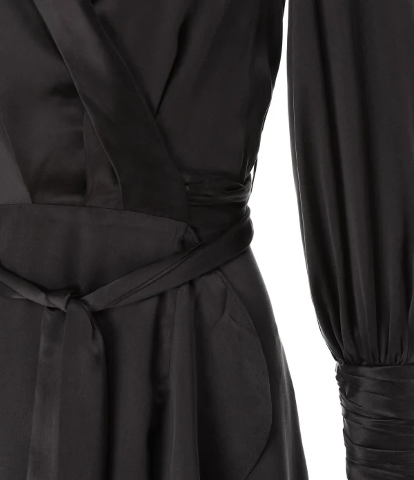 Zimmermann Robe Wrap Soie Noir 3