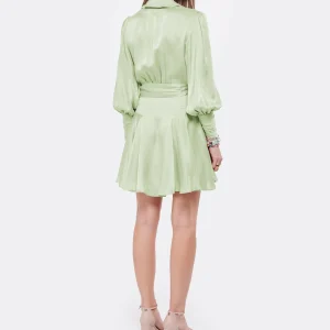 Zimmermann Robe Wrap Soie Vert Clair 12