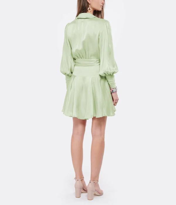 Zimmermann Robe Wrap Soie Vert Clair 5