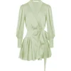 Zimmermann Robe Wrap Soie Vert Clair 16