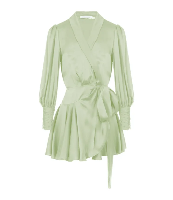 Zimmermann Robe Wrap Soie Vert Clair 1